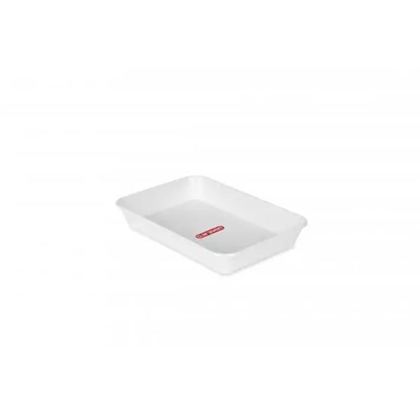 BANDEJA HONDA BLANCA N&ordm;2 28x19x4 cm. -ARAVEN-