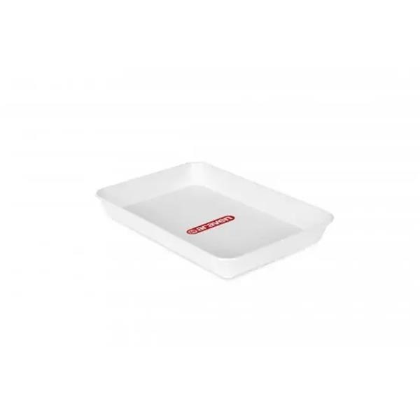 BANDEJA HONDA BLANCA N&ordm;3 35x24x4 cm. -ARAVEN-