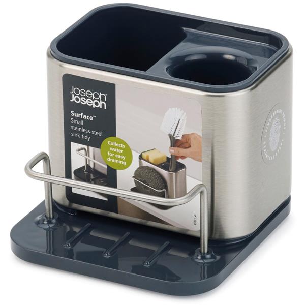 ORGANIZADOR ESTROPAJO Y JABÓN pequeño "SURFACE" INOX Joseph & Joseph