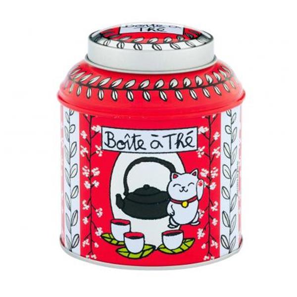 CAJA METAL REDONDA VRAC TE "CHAT ROUGE" DERRIERE LA PORTE