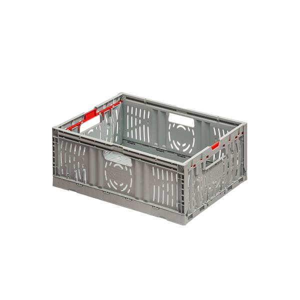 CAJA PLEGABLE REJADA 400x300x174 mm GRIS 17 l. -DENOX-