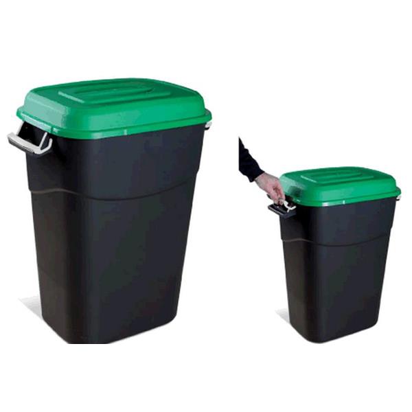 CONTENEDOR QUAD. 75 l. AMB TAPA "us alimentari" BLANC -TAYG-