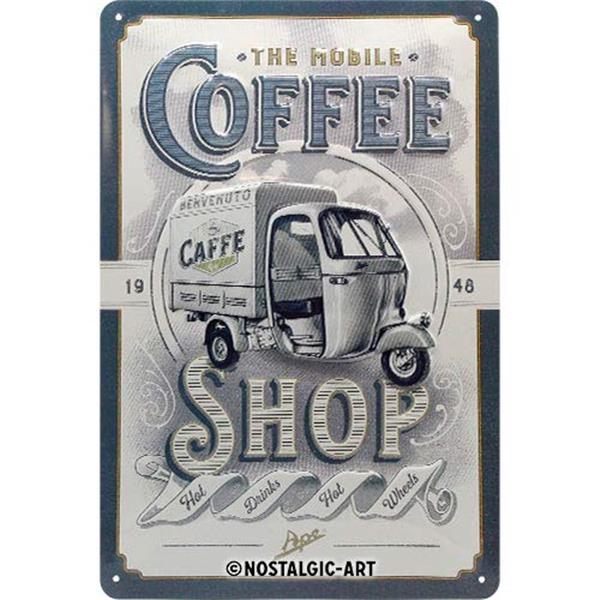 PLACA DE METAL 20 x 30 cm "APE - COFFEE SHOP" Nostalgic Art