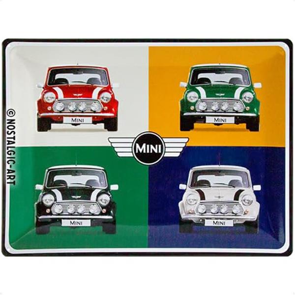 PLACA DE METAL 30x40 cm. "MINI-COOPER 4 CARS POP" N.A.