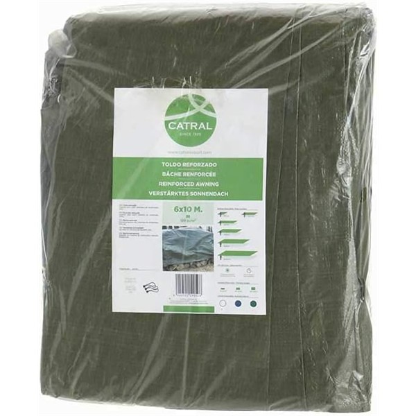 TOLDO RAFIA 5x8 m. VERDE con OJALES 120 gr/m2 