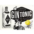 PLACA DE METAL 15x20 cm. "GIN TONIC" N.A.